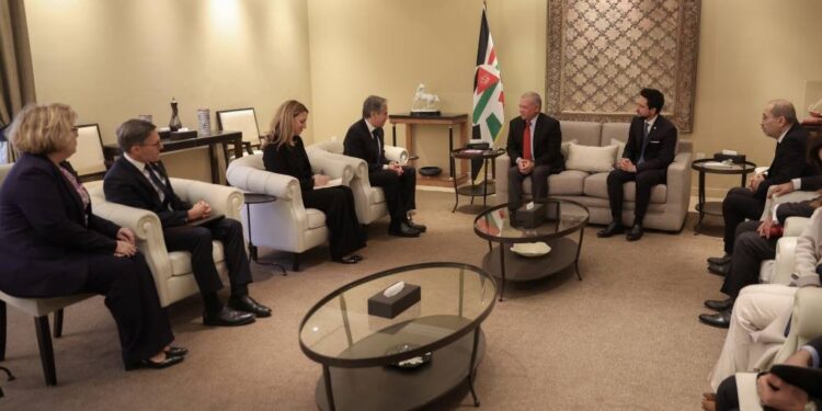 Jordan Leadership Urges US Leadership to Play a Proactive Role for Ceasefire in the Besieged Territory of Palestine
