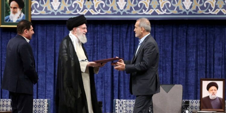 Iran’s Khamenei formally grants Pezeshkian presidential powers