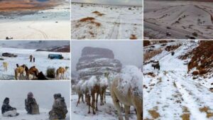  Saudi Arabian Desert Sees Snowfall for the First Time in History