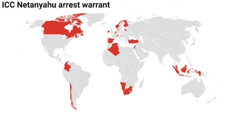 Countries that would arrest Netanyahu
